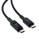 Acefast C7-03 USB-C USB-C 100W 1,2m kabel s displejem - černý
