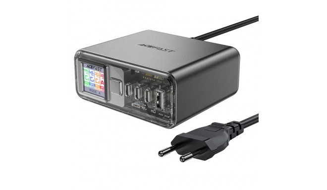 Acefast Z4 PD 218W GaN 3 x USB-C + USB-A Multifunction Adapter with 4 Ports - Gray