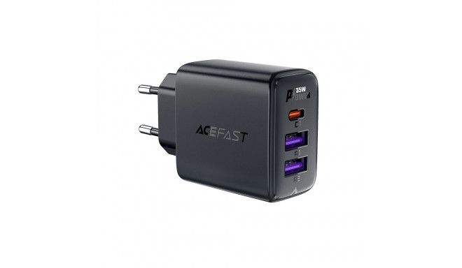 Acefast A57 PD 35W GaN nabíječka 2 x USB-A + USB-C se 3 porty - černá