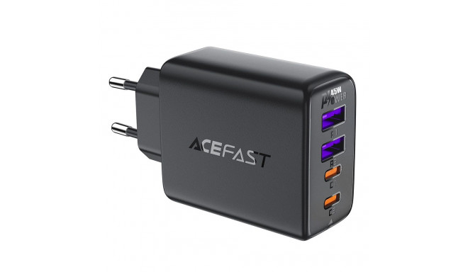 Acefast A61 PD 45W GaN nabíječka 2 x USB-C + 2 x USB-A se 4 porty - černá