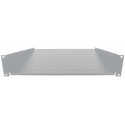 Intellinet 712224 Półka 2U 400mm rack 19" 2 punkty mocowania, perforowana, szara
