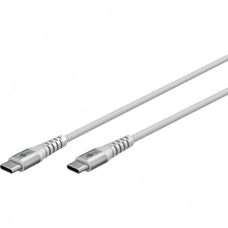 "Goobay USB-C (ST-ST) 1m Anschlusskabel Textilmantel Weiß"