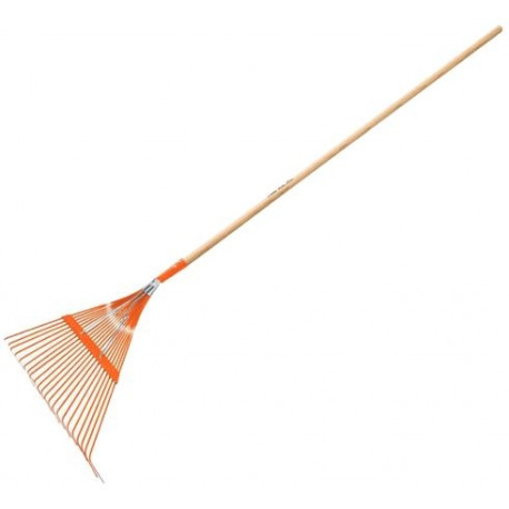 Truper leaf rake with 22 steel tines and wooden shaft, 161cm