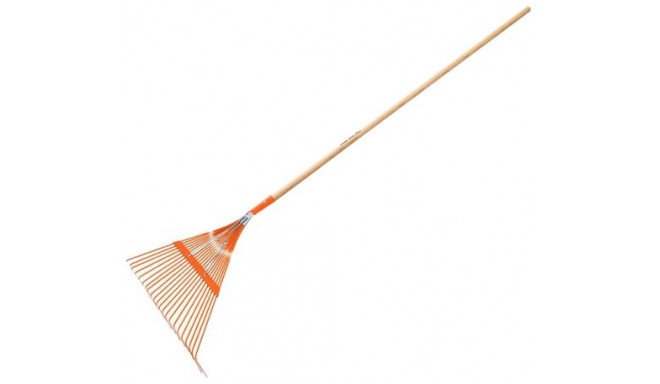 Truper leaf rake with 22 steel tines and wooden shaft, 161cm