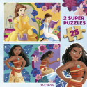 2-Puzzle Set Princesses Disney Bella + Vaiana 25 Pieces