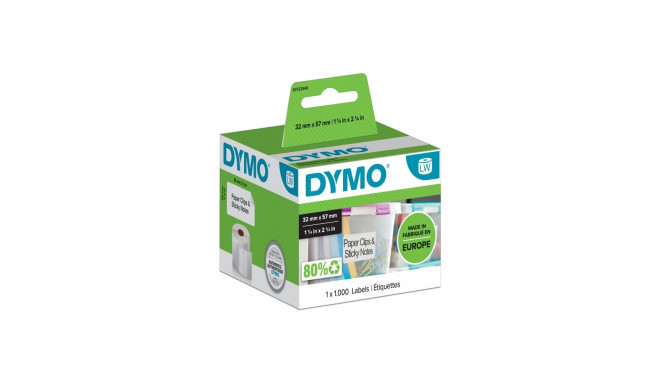 Kleepkirjalint Dymo 57x32mm, 11354 Multi purpose removable label, white paper, must kiri valgel (100