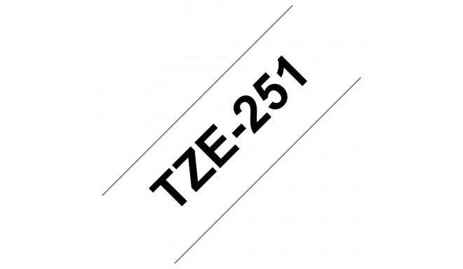 Kleepkirjalint Brother TZE-251 valge, must tekst, laius 24mm