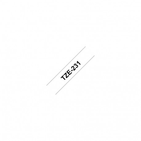 Kleepkirjalint Brother TZE-231 valge, must tekst, laius 12mm