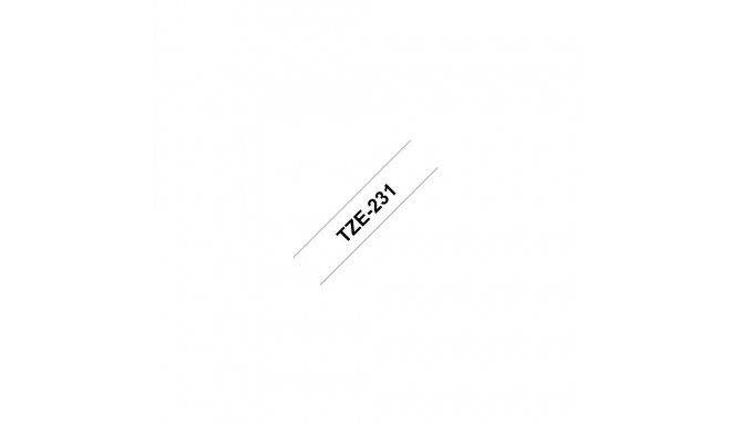 Kleepkirjalint Brother TZE-231 valge, must tekst, laius 12mm