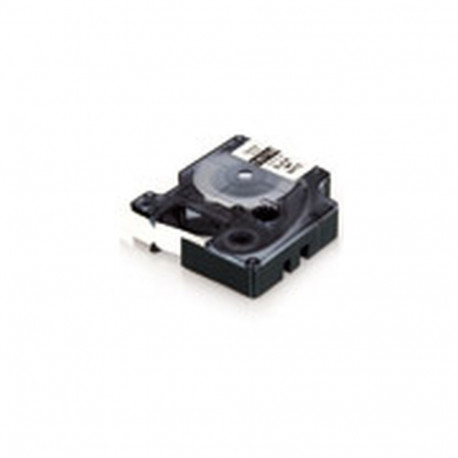 Kleepkirjalint Dymo 12mm, must/valgel RHINO Tape 18444 Black on White, Coloured Vinyl 5,5m