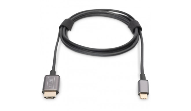 "Digitus USB-C > HDMI (ST-ST) 1,8m Adapterkabel 4K UHD 30Hz Black"