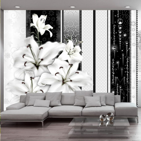 Fototapeet - Crying lilies in white - 100x70