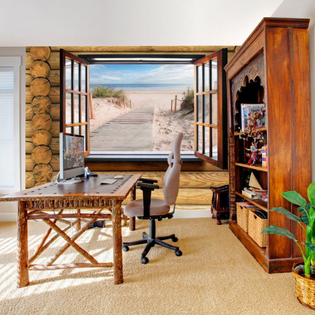 Fototapeet - Beach outside the window - 100x70