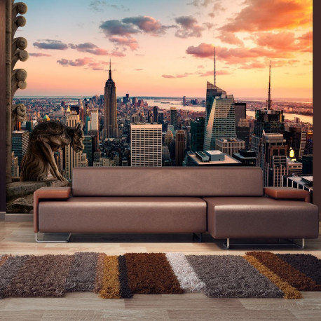 Fototapeet - New York: The skyscrapers and sunset - 100x70