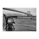 Fototapeet - A Foggy Day on the Brooklyn Bridge - 400x280