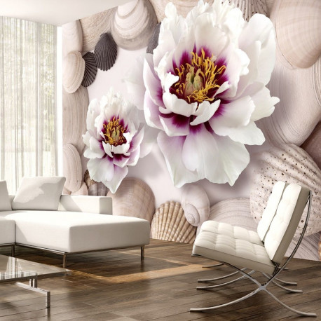 Fototapeet - Flowers and Shells - 400x280