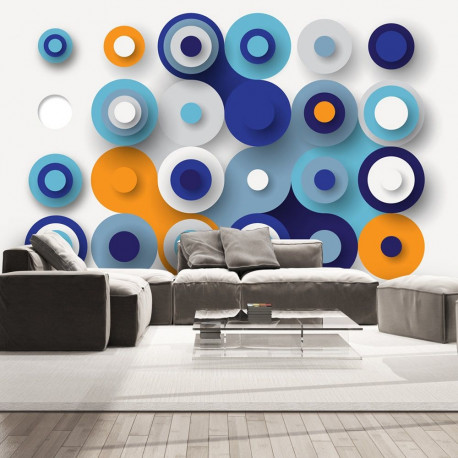 Fototapeet - Geometry Of Blue Wheels - 200x140