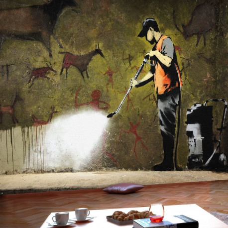Fototapeet - Banksy - Cave Painting - 150x105