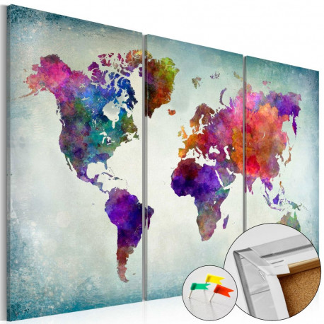 Pilt korgil - World in Colors [Cork Map] - 90x60