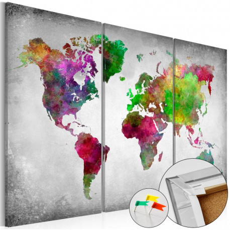 Pilt korgil - Diversity of World [Cork Map] - 90x60