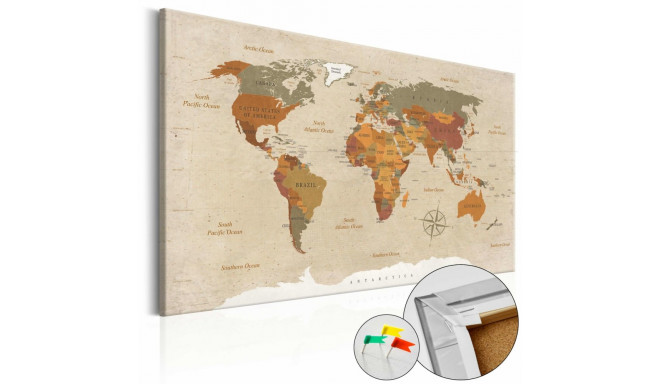 Pilt korgil - Beige Chic [Cork Map] - 60x40