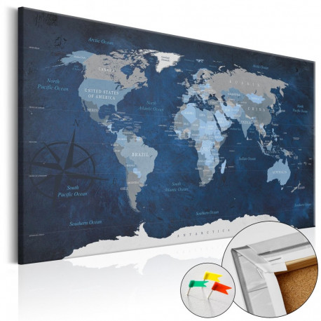Pilt korgil - Dark Blue World [Cork Map] - 90x60