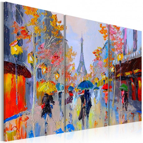 Käsitsi maalitud seinapilt - Rainy Paris - 120x80