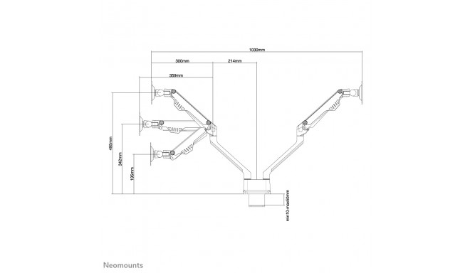 NEWSTAR FLAT SCREEN DESK MOUNT (CLAMP/GROMMET)  10-32" SILVER