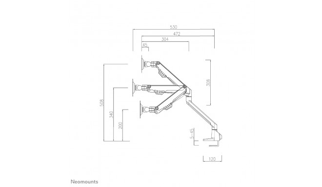 NEOMOUNTS BY NEWSTAR FLAT SCREEN DESK MOUNT (CLAMP / GROMMET) BLACK