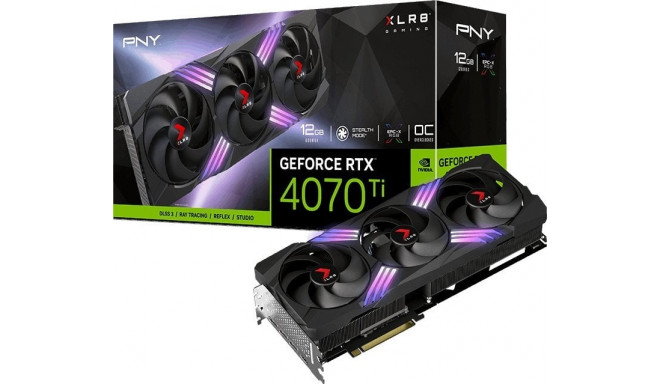 PNY videokaart GeForce RTX 4070 Ti XLR8 Gaming Verto Epic-X RGB OC 12GB GDDR6X (VCG4070T12TFXXPB1