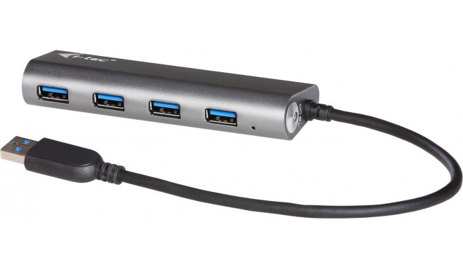 i-tec USB 3.0 metallist laadimishub 4, 4x USB laadimishub toiteallikaga, 4 USB 3.0 laadimisporti