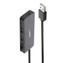 USB-jaotur LINDY 42986 Must