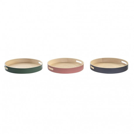 Tray DKD Home Decor 38 x 38 x 5,5 cm (3 Pieces)