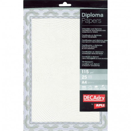 Diplomipaber Certificate A4, sinine, 115g, 25 lehte, Apli