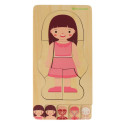 Puidust mitmekihiline puzzle keha ehitamine montessori tüdruk