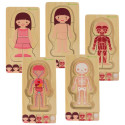 Puidust mitmekihiline puzzle keha ehitamine montessori tüdruk