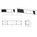 RTV cabinet ABI 4D 200x38x62 black matt