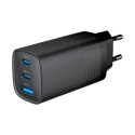 Gembird TA-UC-PDQC65-01-BK 3-port 65 W GaN USB PowerDelivery fast charger, black