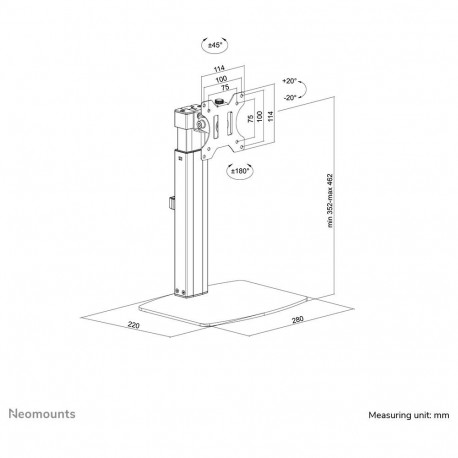 "Neomounts FPMA-D865BLACK Tischhalterung für Flachbildschirme bis 32"" (81 cm)."