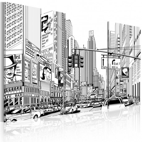 Seinapilt - Black & white comic style - 120x80