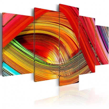 Seinapilt - Colorful strips abstraction - 100x50