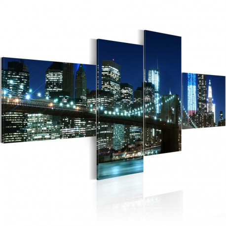 Seinapilt - Brooklyn Bridge illuminated at night - 100x45