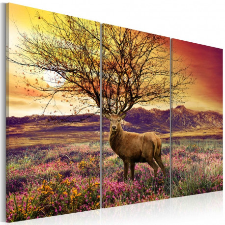 Seinapilt - Fancy antler - triptych - 90x60