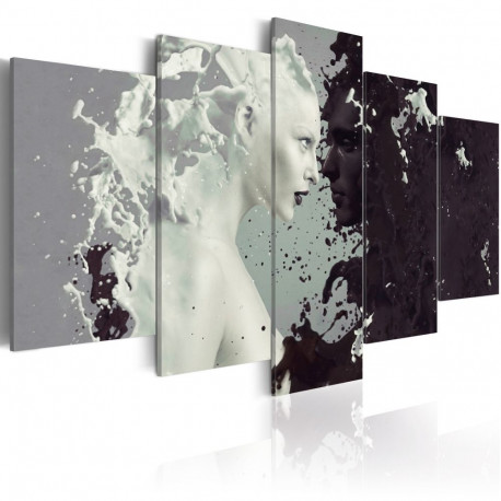 Seinapilt - Black or white? - 5 pieces - 100x50