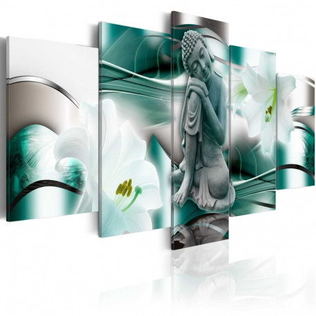 Seinapilt - Buddha and lilies - 100x50