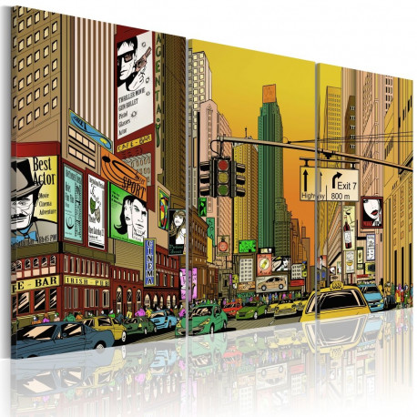 Seinapilt - Cartoon NYC - 60x40