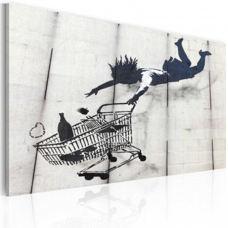 Seinapilt - Falling woman with supermarket trolley (Banksy) - 60x40