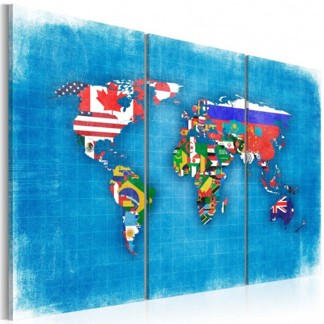Seinapilt - Flags of the World - triptych - 90x60