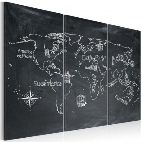 Seinapilt - Geography lesson (Italian language) - triptych - 60x40