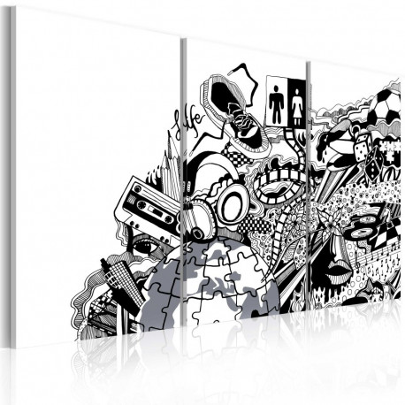 Seinapilt - Artistic mess - triptych - 120x80